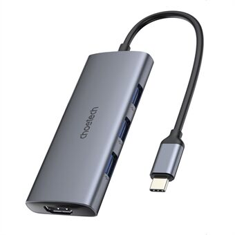 CHOETECH HUB-M19 7-in-1 USB-C naar HD + 3 USB3.0 + Type-C + TF / SD-sleufadapter USB-hub voor laptop-tablettelefoon