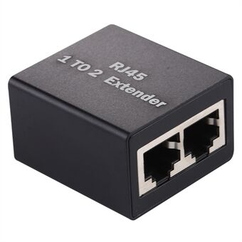 1 naar 2 RJ45-splitterconnector Inline LAN-connector Ethernet-kabelverlengingsadapter - zwart