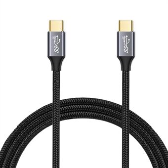 2 m Type C naar Type C kabel USB 3.1 multifunctionele Gen2 10Gbps 100W PD Nylon gevlochten USB C-kabel (mannelijk naar mannelijk)