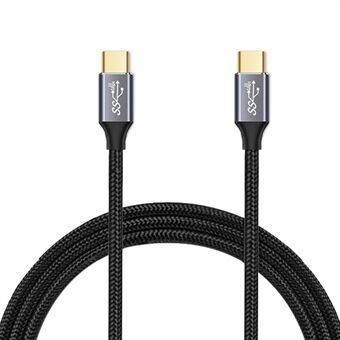 1,5 m 100 W PD nylon gevlochten Type C naar Type C kabel USB 3.1 Gen2 10 Gbps Volledig functionele USB C-kabel (mannelijk naar mannelijk)