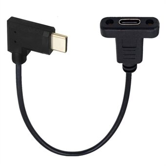 UC-049-RI 30 cm 90 graden USB Type C verlengkabel links en rechts gehoekt USB-C USB 3.1 Type C mannelijk naar vrouwelijk verlengsnoer voor laptop, tablet, mobiele telefoon