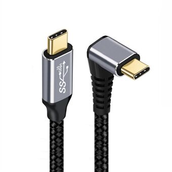 UC-064-UP-0.5M 90-graden gehoekt Type-C USB-C mannelijk naar mannelijk USB3.1 10Gbps 100W datakabel met E-marker-chip