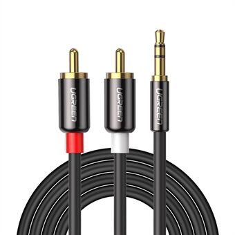 UGREEN 10 m AUX-kabel voor smartphone-luidsprekertablet 3,5 mm naar 2RCA stereo audio-hulpadapter Y-splitterkabel