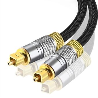 1,5 m Toslink digitale optische audio SPDIF-kabel 24K vergulde connector nylon gevlochten lijn (draadtype)