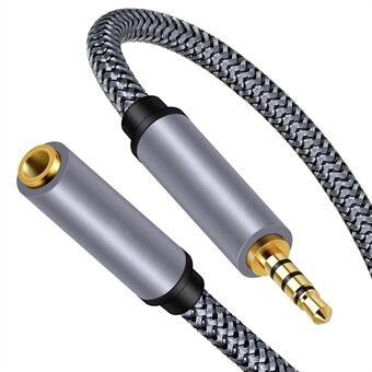 5 m 3.5mm Aux Man-vrouw Audio Kabel HiFi Stereo Gevlochten Koord TRRS Audio Verlengkabel voor microfoon Luidspreker Hoofdtelefoon