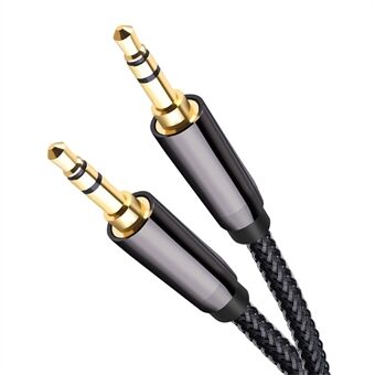 1 m nylon gevlochten Aux 3,5 mm mannelijk naar mannelijk kabel audio-adaptersnoer voor hoofdtelefoon, auto, homestereo\'s, luidspreker