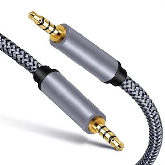 5 m 3.5mm Male naar Male Aux Kabel HiFi Stereo TRRS Audio Cord Gevlochten Verlengkabel voor Microfoon luidspreker Hoofdtelefoon