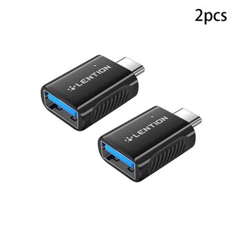 2 stuks / pak LENTION C3s USB-C naar USB 3.0-adapter Type-C mannelijk naar USB vrouwelijk OTG-converter