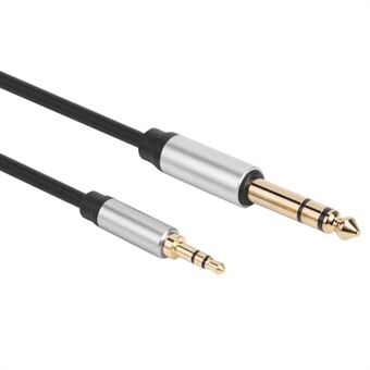 1 m 3,5 mm tot 6,35 mm / 6,5 mm mannelijk naar mannelijk vergulde connector aux-adapter audiokabel