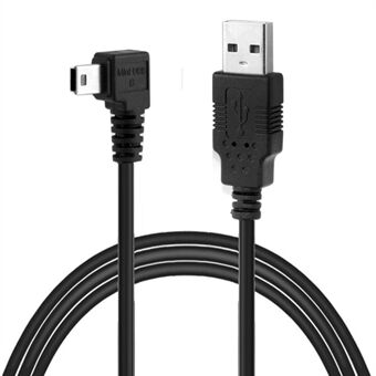 CY U2-057-LE Mini USB B Type 5-pins mannelijk links 90 graden naar USB 2.0-handgreepkabel (5M)