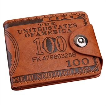 Creatieve herenportemonnee portemonnee van PU-leer met 100 dollar biljet ontwerp, inklapbaar met kaarthouder.