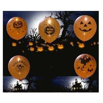 5 stuks / set 12 inch Halloween lichtgevende ballon LED flitsballonnen (Willekeurige kleur, willekeurig patroon)