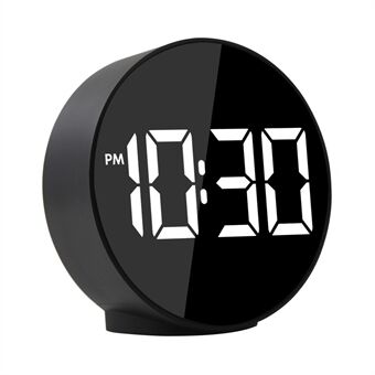 LED Digitale Alarm Spraakbesturing Ronde Desktop Elektronische Klok op Batterijen met Thermometer