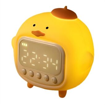C15 Cartoon Duck Wekker ABS + PC Telefoonbediening Kid Snooze Alarm Nachtlampje