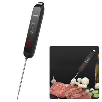 TH-100 Ultrasnelle digitale magnetische vleesthermometer met directe aflezing met BBQ voor koken in de keuken - Zwart