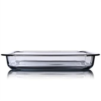 1L transparante glazen schaal voor oven Glazen pan om te koken langwerpige pot lepel rechthoekige koekenpan glazen bakgerei (BPA-vrij, zonder FDA-certificaat)