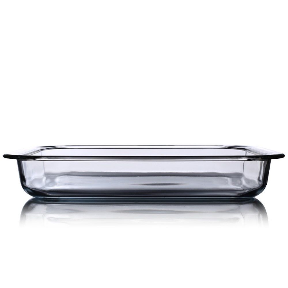 Politiebureau middelen optocht 2L hittebestendige glazen bakvorm Transparant koken Langwerpige steelpan  Rechthoekige braadpan Glazen ovenschaal (BPA-vrij, geen FDA-certificaat)