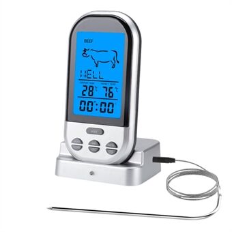 TS-HY62 Stor LCD-scherm Keuken Outdoor BBQ Thermometer Voedselmeetinstrument Vleestemperatuur (BPA-vrij, FDA-gecertificeerd)