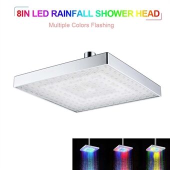 LED-regendouchekop Vierkante Head automatische RGB-kleur veranderende temperatuursensor Head voor badkamer