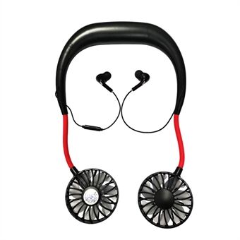Creative 2-IN-1 Bluetooth-koptelefoon hangende nekventilator - zwart