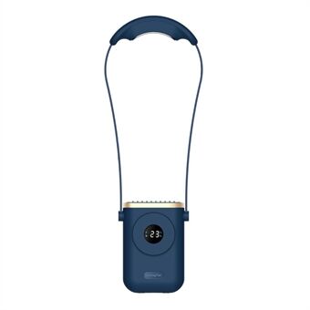 Bladloze draagbare nekventilator USB oplaadbaar handsfree 3 windsnelheden persoonlijke koelventilator koeling met scherm