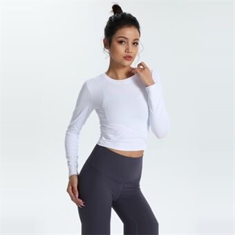Sneldrogende trainingsshirts met lange mouwen Elastische gym strakke crop tops voor yoga hardlopen joggen