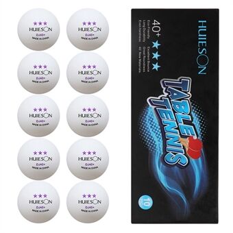 HUIESON 10 stks / set Three Star DJ40 + tafeltennisballen lichtgewicht niet-ontvlambare pingpongbal voor training - wit