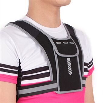 Hardlopen reflecterend vest rugzak Outdoor mobiele telefoon borsttas (lichtgevende verbeterde versie)