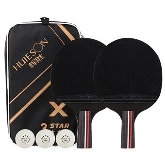 HUIESON HS-D-P01 3-sterren houten tafeltennisbat Racket Pingpongpeddel voor beginners met ballen