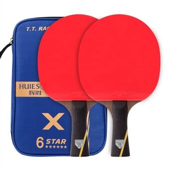 HUIESON 6-sterren tafeltennisracket van hout en carbon, pingpongpeddel met draagtas