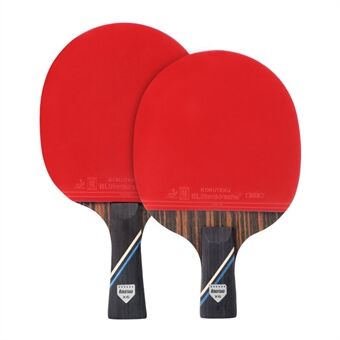 KOKUTAKU 2 stks / set 6-sterren tafeltennisracket beginners pingpongpeddel met draagtas
