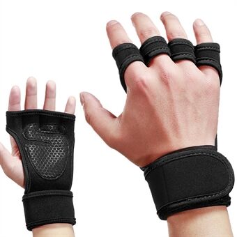 1 paar Sport Geventileerde Workout Handschoenen Hefkussens Handbeschermer met Geïntegreerde Pols Wraps voor Gewichtheffen, Training, Fitness, Oefening