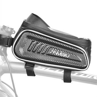 Anmeilu 7025 waterdichte hard shell mountainbike frame bovenbuis tas fietsen 6.5 inch touchscreen telefoon tas
