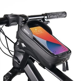 WOLFILIST S003 Fietstas voor bovenbuis Waterdichte fietsvoorbalk Touchscreen Telefoontas Fietsopbergtas