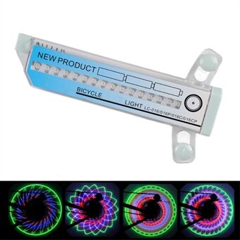 LEADBIKE C09 spaaklicht voor fietswiel, fietsaccessoires 32 patronen coole fietswielnaaf LED-lichtdecoratie voor nachtrijden