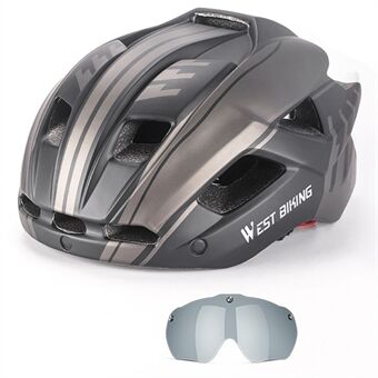 WEST BIKING YP0708094 Magnetische veiligheidsbril Geïntegreerde fietshelm Lichtgewicht fietshelm Heren Dames Veiligheidsuitrusting voor mountainbike Racefiets