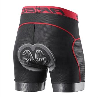 ARSUXEO 5D Gel Padded Quick voor heren, ademende sneldrogende shorts voor MTB-fietsen - rood / M