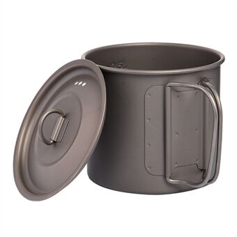WIDESEA WSTT-600ML draagbare titanium beker campingmok 600 ml koffie-theemok met handvat voor backpacken wandelen vissen (geen FDA-certificering, BPA-vrij)