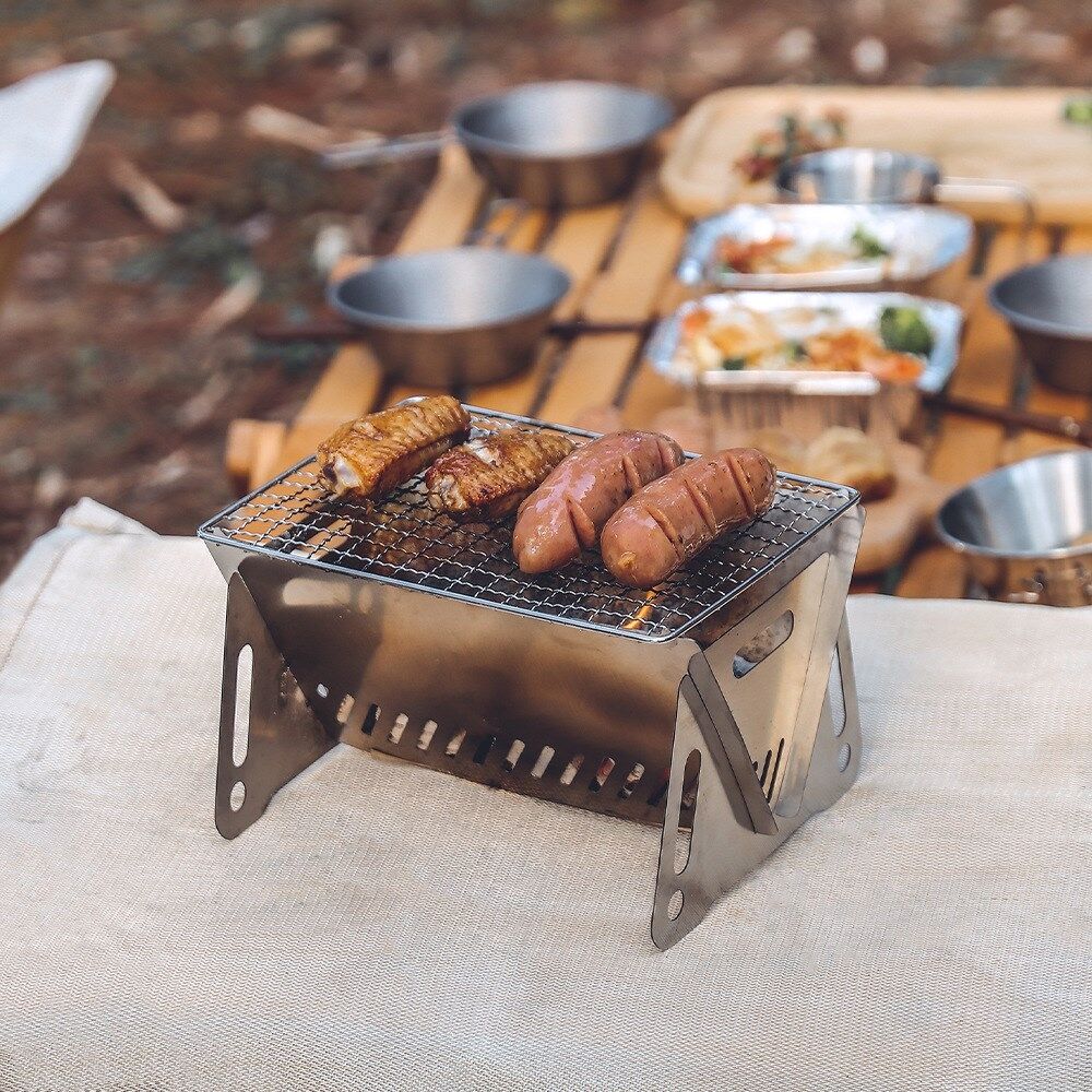 Menselijk ras ik betwijfel het Op het randje HALIN Outdoor Steel Barbecue Houtskool Grill Opvouwbare Camping Picknick BBQ  Kachel