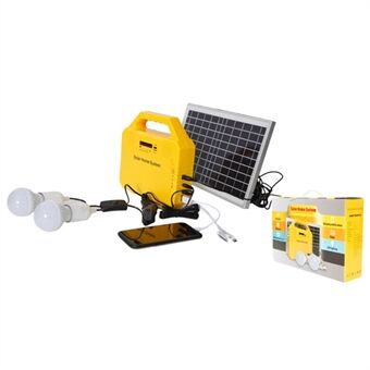 RZH-ST06 10W Solar Home-systeem Draagbare huishoudelijke fotovoltaïsche generator met lampen / Solar voor Outdoor kamperen, landbouwirrigatie