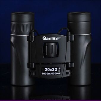 QANLIIY 20X22 Mini HD Verrekijker Draagbare BAK-4 Prism Telescoop Spotting Sight - Zwart
