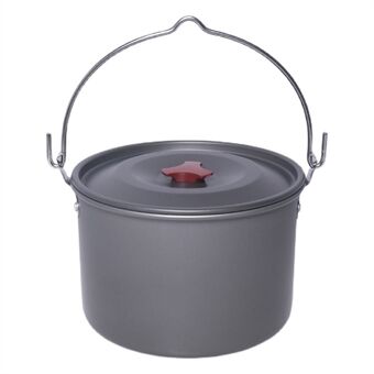4.2L Alumina Oxide Pot Draagbare Opknoping Pot met Deksel voor Outdoor Camping Rugzak Wandelen Picknick (Geen FDA-certificaat)