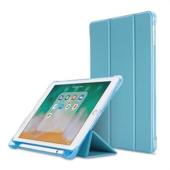 Hoekbescherming PU-leer TPU Achterkant Tri-fold Stand Auto Sleep/Wake Cover met potloodhouder voor iPad 9,7-inch (2018)/(2017) / iPad Air 2 / iPad Air (2013)