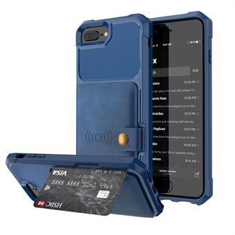 PU-leer gecoate TPU-portemonneestandaard met ingebouwd magnetisch Ark voor iPhone 8 Plus / 7 Plus / 6s Plus / 6 Plus 4,7 inch