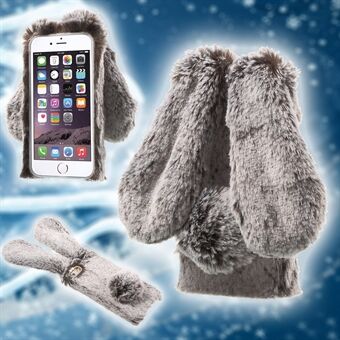 Rabbit Bunny Warm Furry Fur TPU Cover voor iPhone 6s Plus / 6 Plus