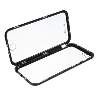 Dubbelzijdig gehard glas + magnetische adsorptie metalen frame bescherming telefoonhoes voor iPhone 6/6s 4.7-inch