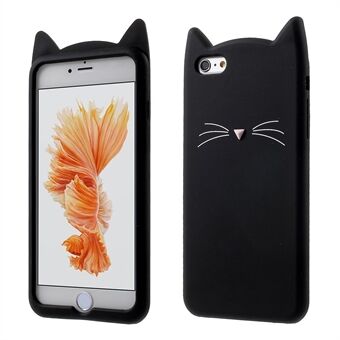3D-bebaarde kat siliconen zachte telefoonhoes voor iPhone 6s / 6