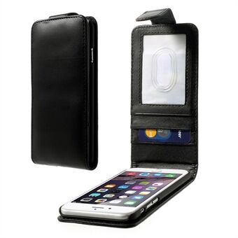 Verticale Flip Kaarthouder Leren Case voor iPhone 6s 6 - Zwart