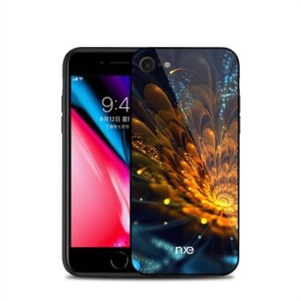 NXE TPU-patroon bedrukt glas hybride slanke hoes voor iPhone 8/7/SE 2 (2020)