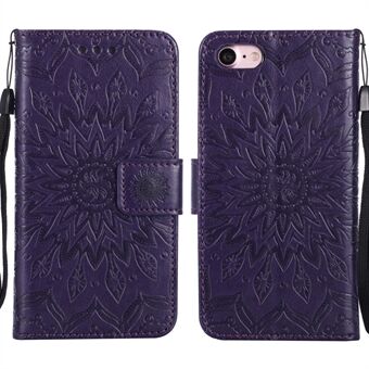 Sun Flower Imprinting Leather Wallet Stand Phone Cover Flip Case voor iPhone 7/8 / SE (2e generatie)